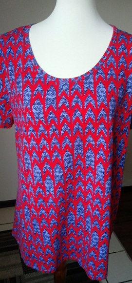 LuLaRoe Tops - Lularoe red and blue t shirt XL